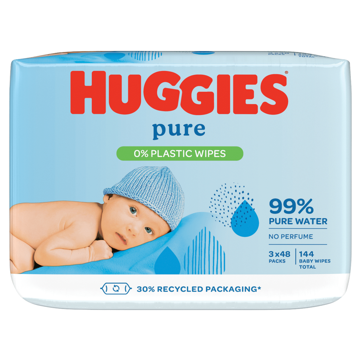 Huggies® Pure 0% Plastic Baby Wipes – 12 Pack Consumer Case (12 x 48 Wipes)
