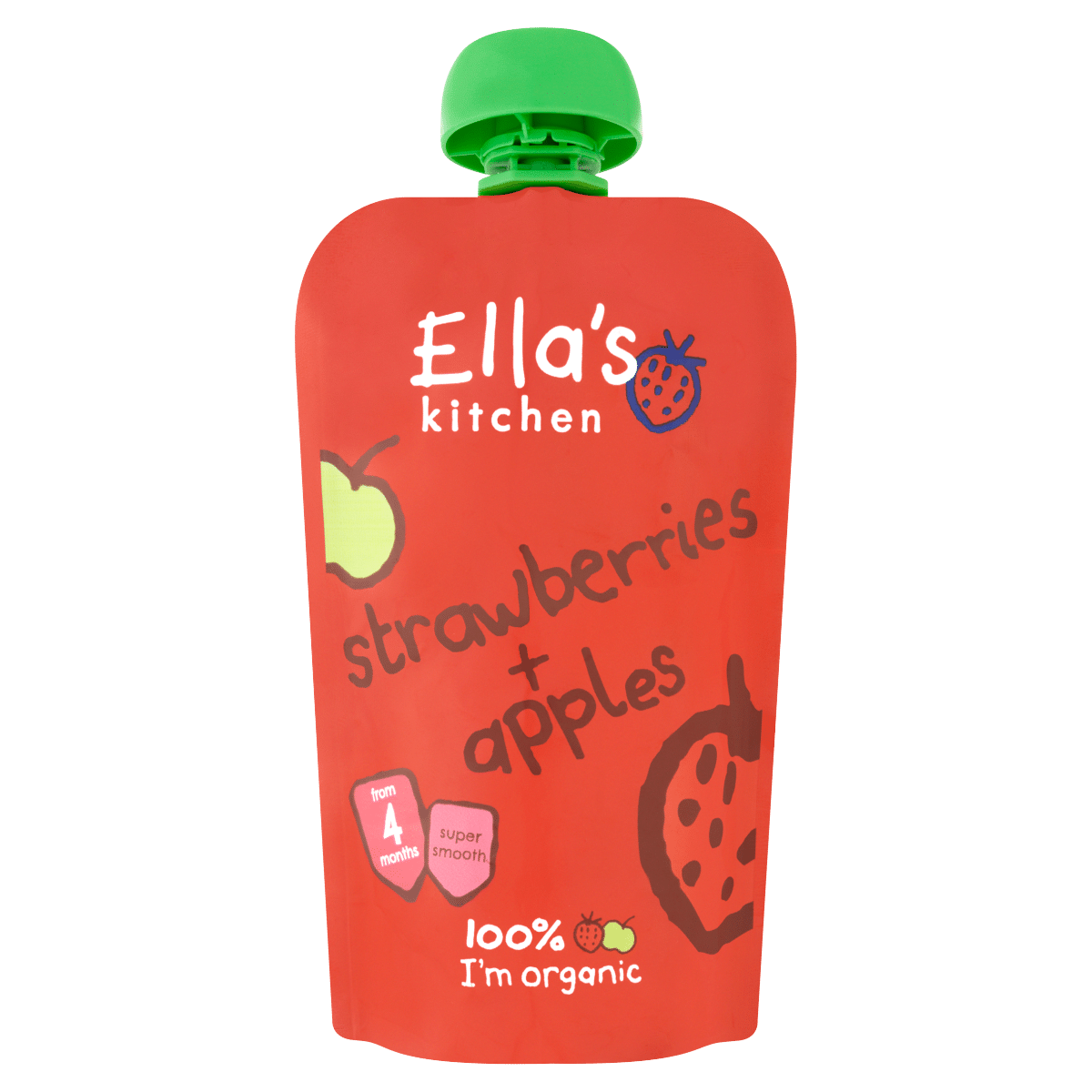 Ella’s Kitchen Organic Strawberries and Apples Baby Pouch 4+ Months 120g