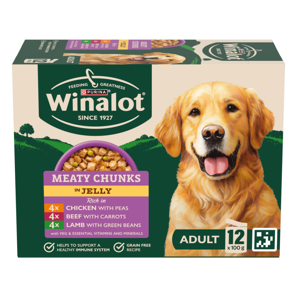 WINALOT Meaty Chunks Mixed in Jelly Wet Dog Food 12x100g