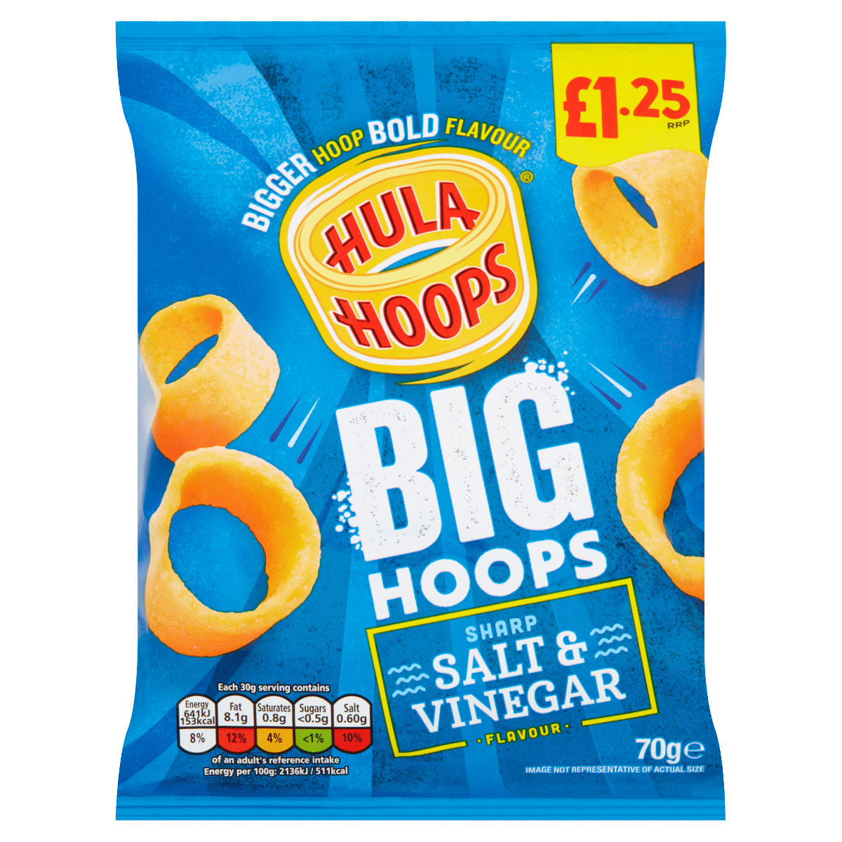 Hula Hoops Big Hoops Sharp Salt & Vinegar Flavour 70g