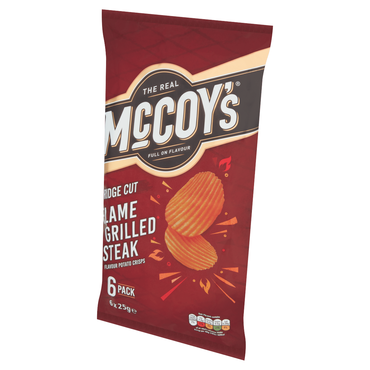 McCoy’s Flame Grilled Steak Flavour Potato Crisps 6 x 25g