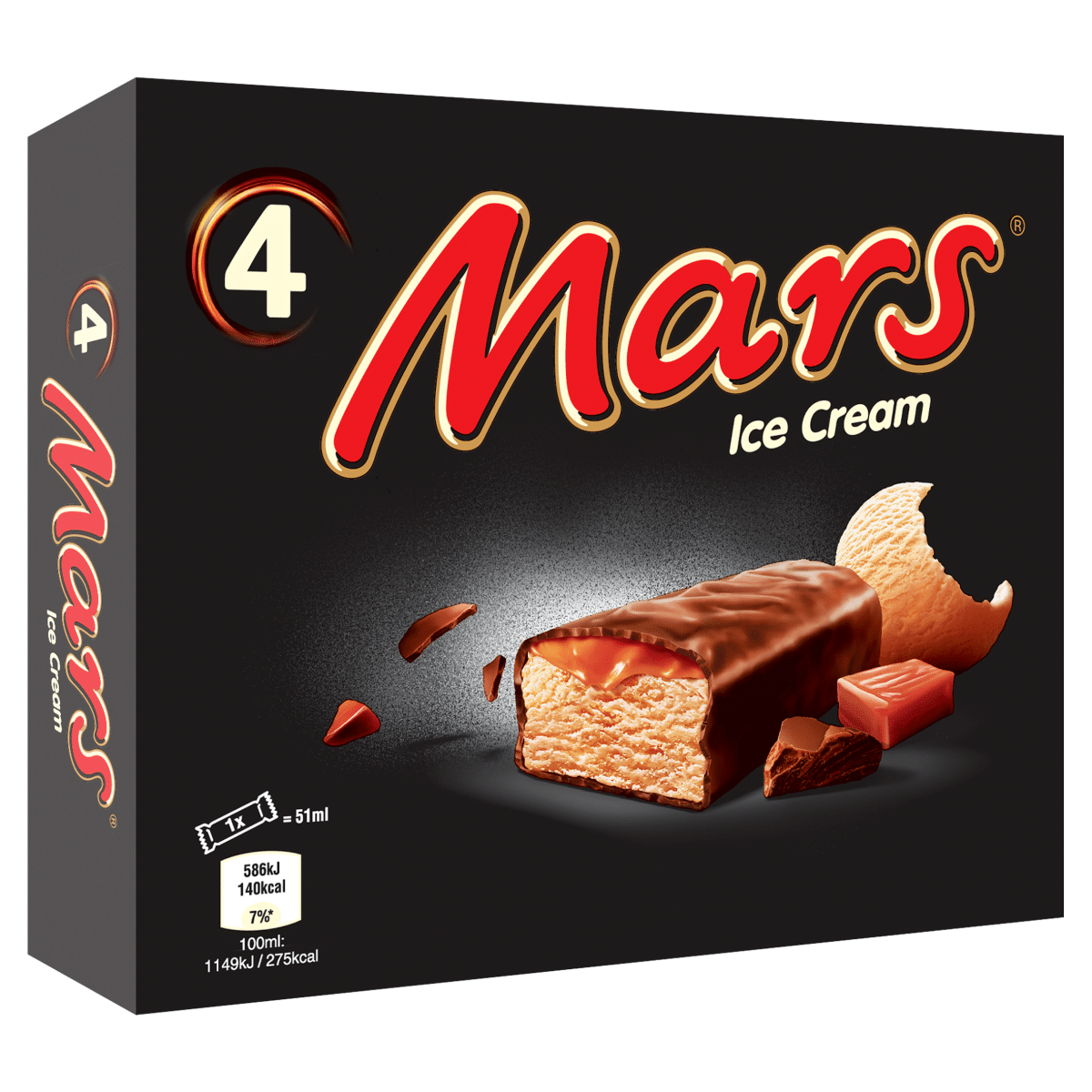 Mars Chocolate Caramel Ice Cream Bar 4 x 51ml