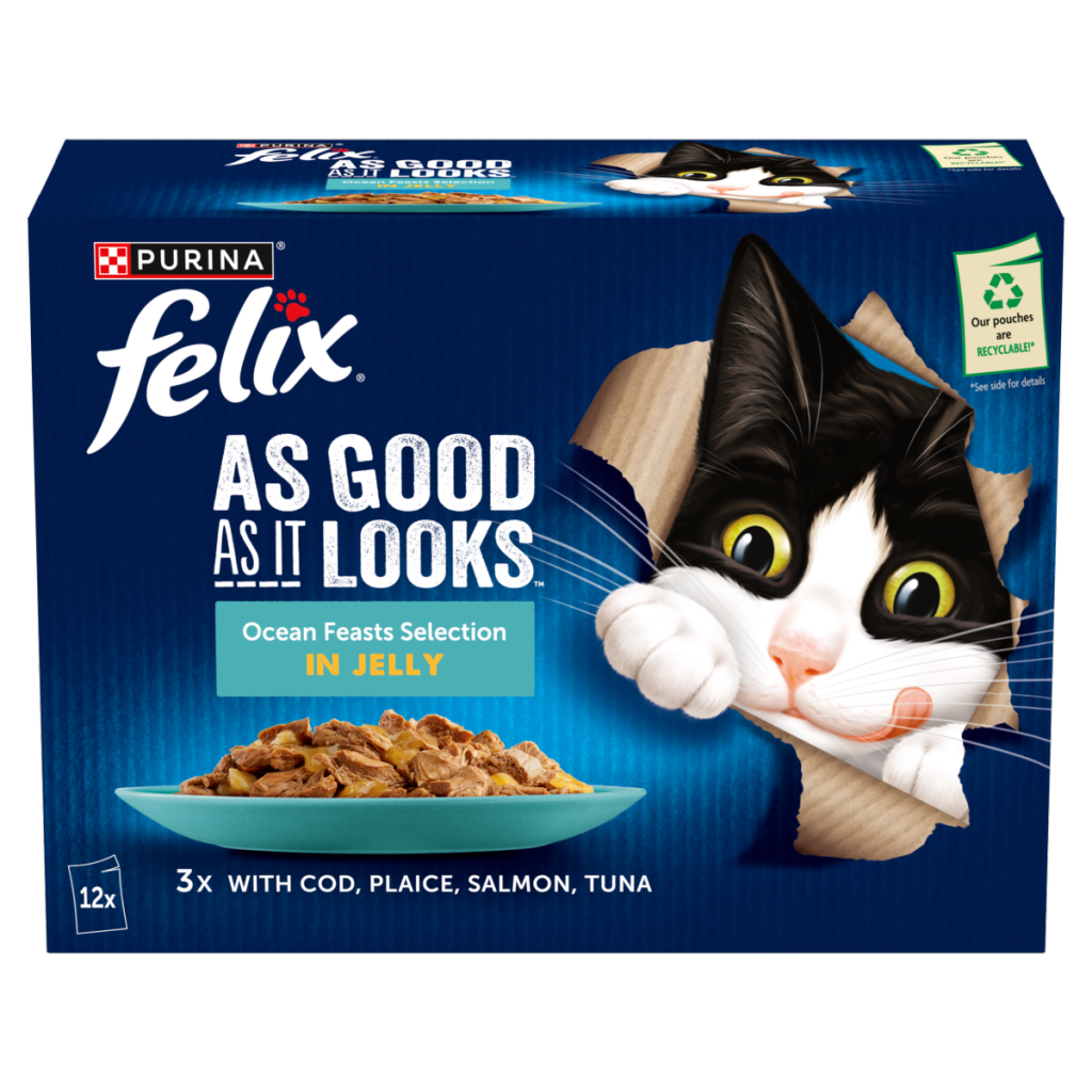 FELIX As Good As it Looks Ocean Feasts Wet Cat Food 12x85g