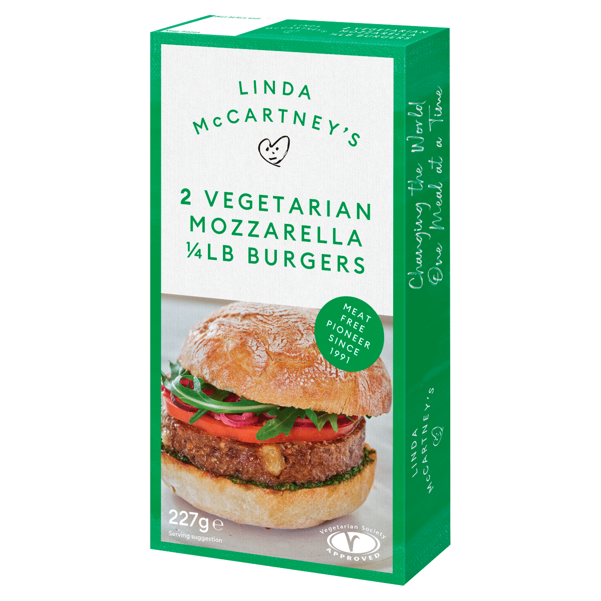 Linda McCartney’s 2 Vegetarian Mozzarella 1/4 lb Burgers 227g