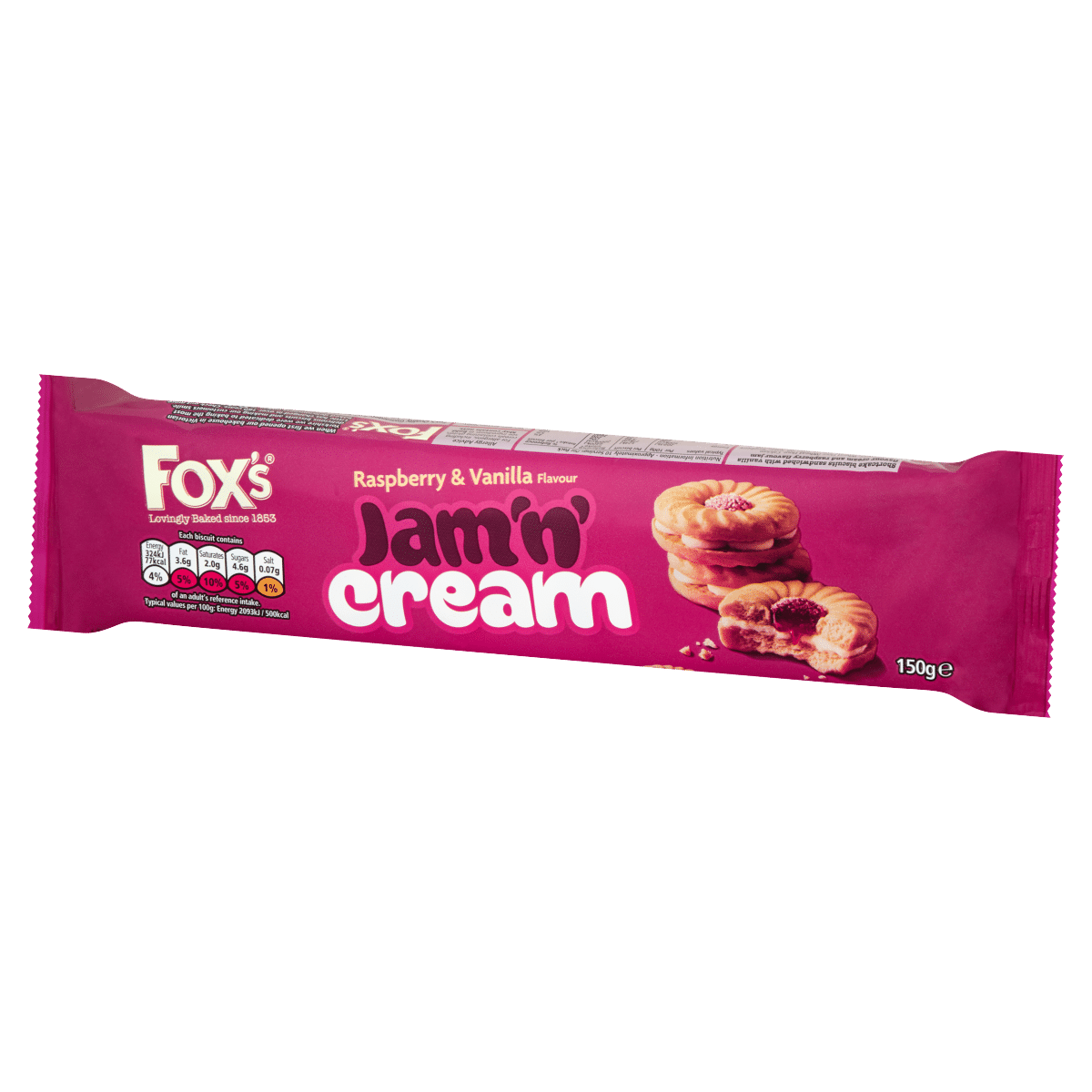 Fox’s Favourites Jam ‘n’ Cream Raspberry & Vanilla 150g