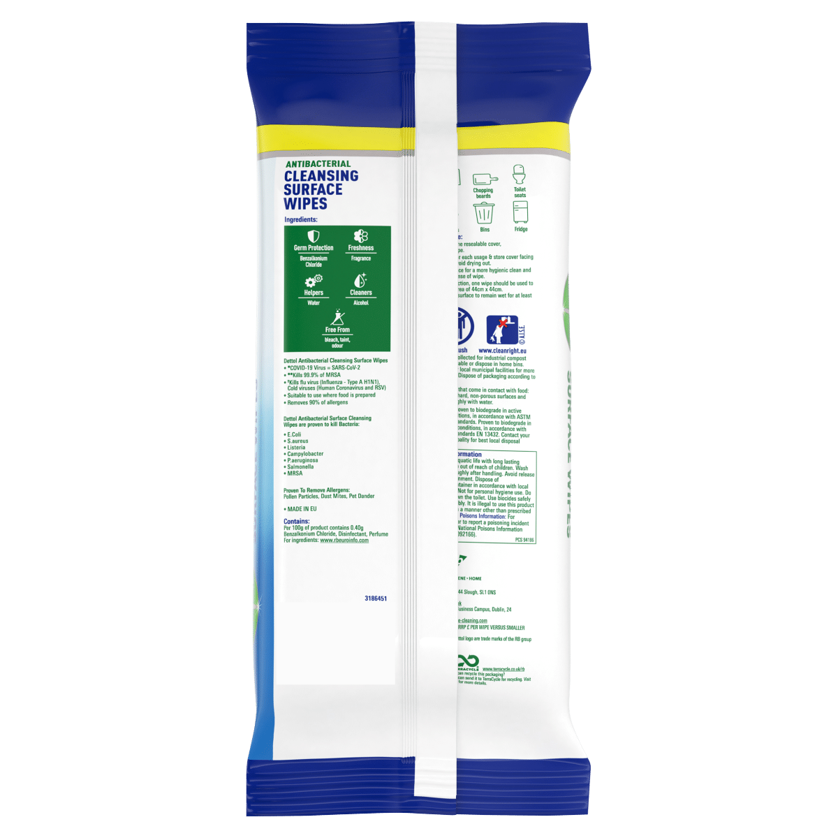 Dettol Antibacterial Cleansing Surface Wipes 72 Large Wipes