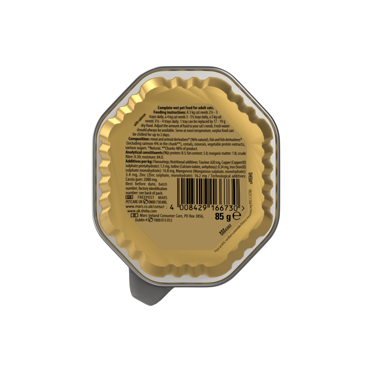 Sheba Fine Flakes Adult Wet Cat Food Tray with Salmon Jelly 85g