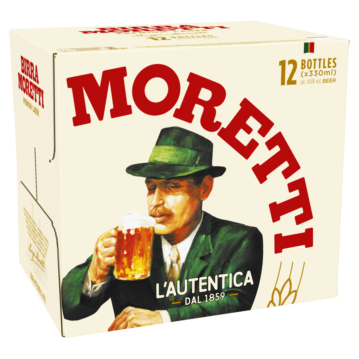 Birra Moretti Lager Beer 12 x 330ml Bottles