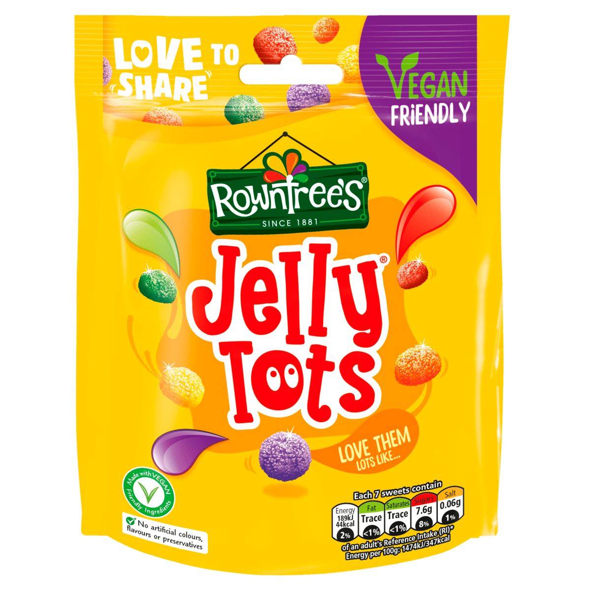Rowntree’s Jelly Tots Sweets Sharing Bag 150g