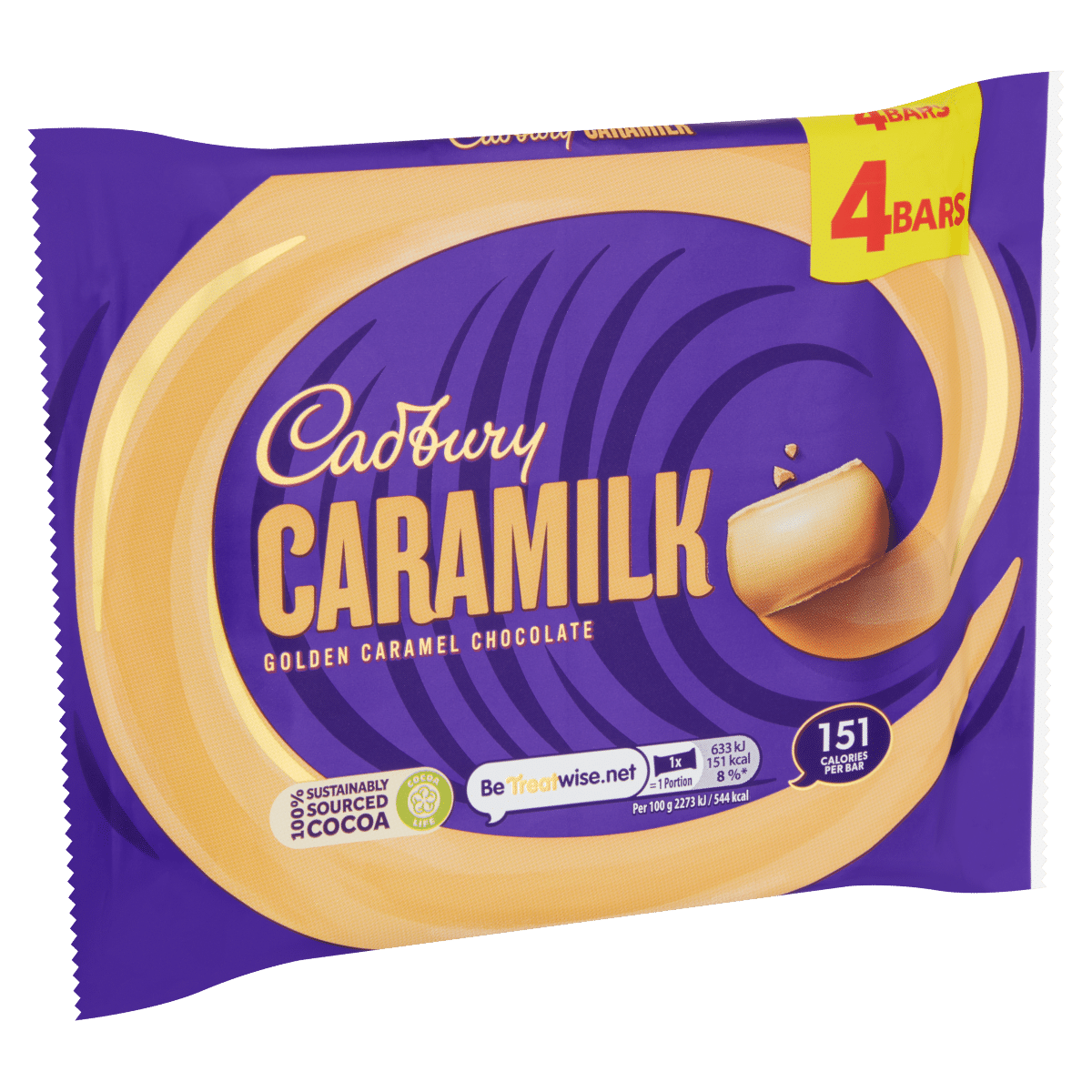 Cadbury Caramilk Golden Caramel Chocolate 4 x 28g (112g)