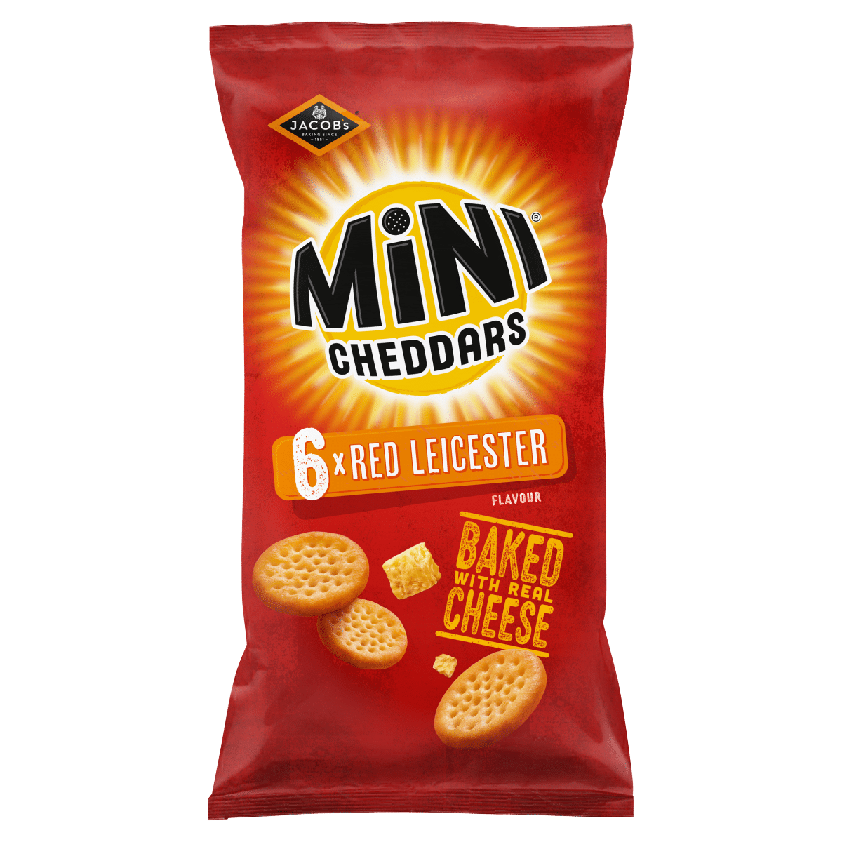 Jacob’s Mini Cheddars 6 Red Leicester Flavour 138g