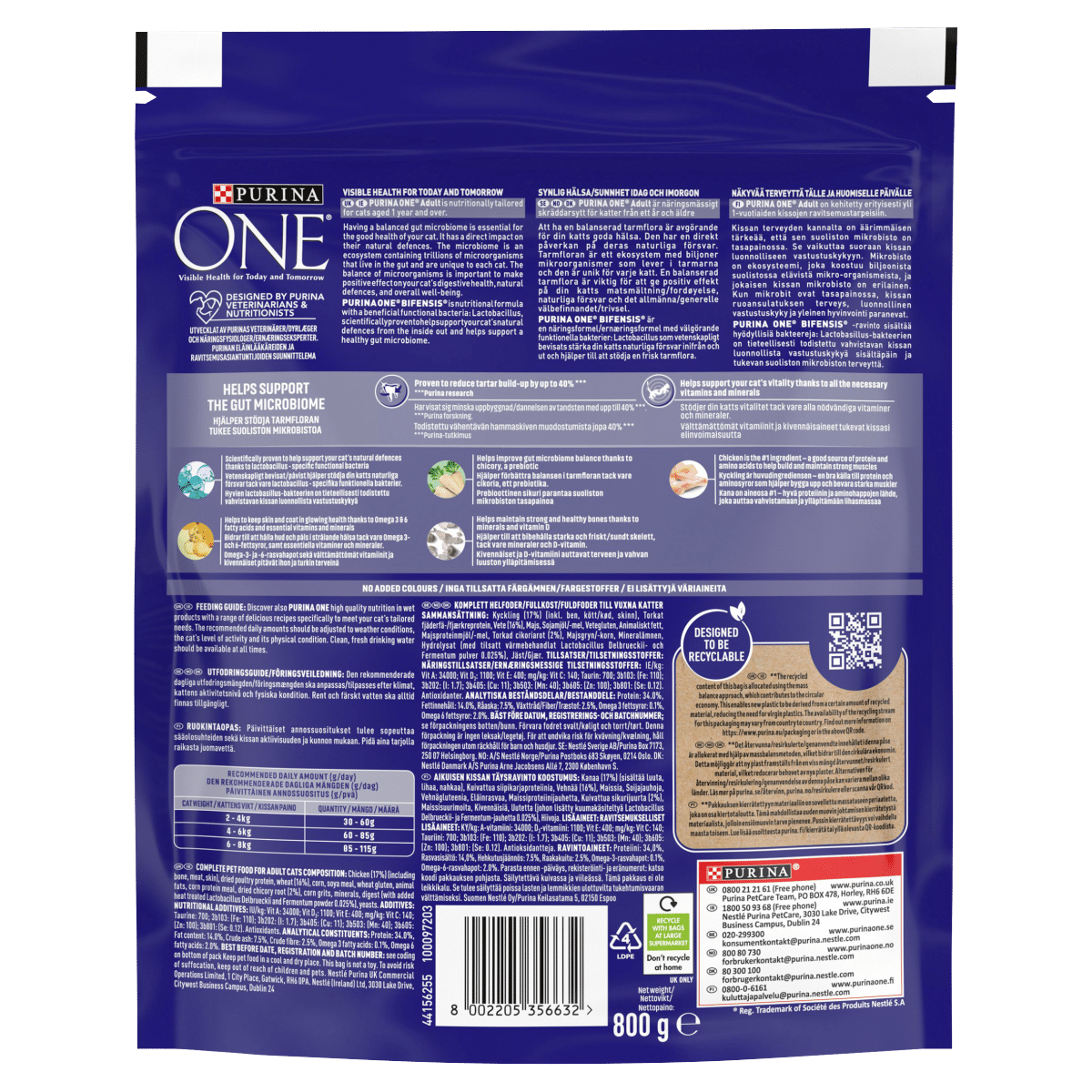 Purina ONE Bifensis Adult 800g