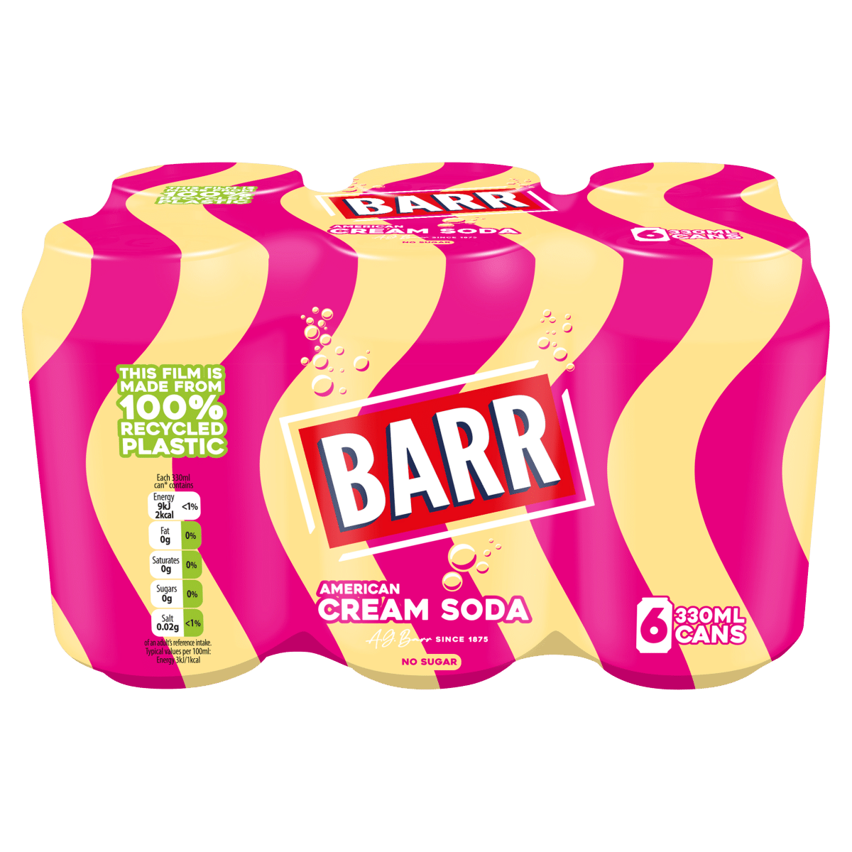 Barr American Cream Soda Cans 6 x 330ml