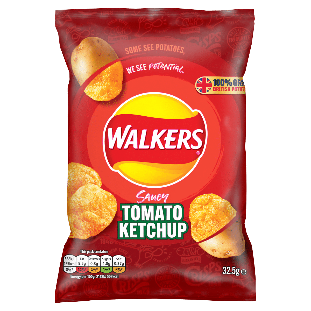 Walkers Tomato Ketchup Crisps 32.5g
