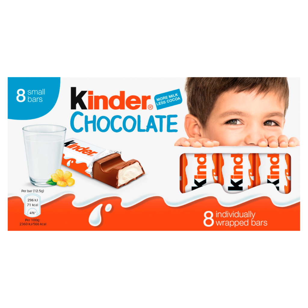 Kinder Small Chocolate Bars Multipack 8 x 12.5g (100g)