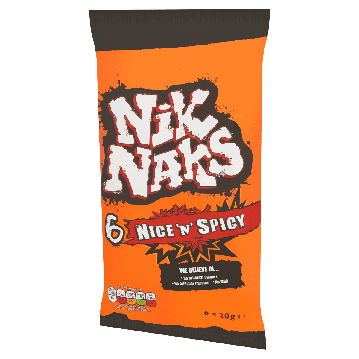 Nik Naks Nice ‘N’ Spicy Flavour 6 x 20g