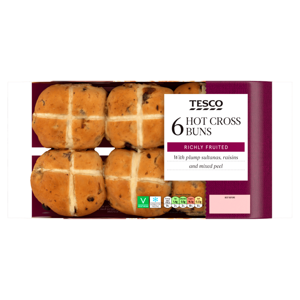 Tesco 6 Hot Cross Buns