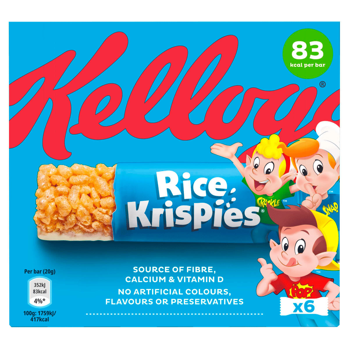 Kellogg’s Rice Krispies Breakfast Cereal Bars 6x20g