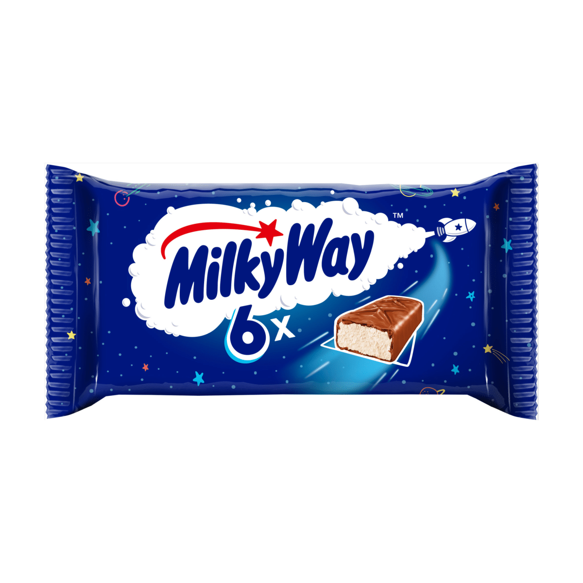 Milky Way Nougat & Milk Chocolate Snack Bars Multipack 6 x 21.5g
