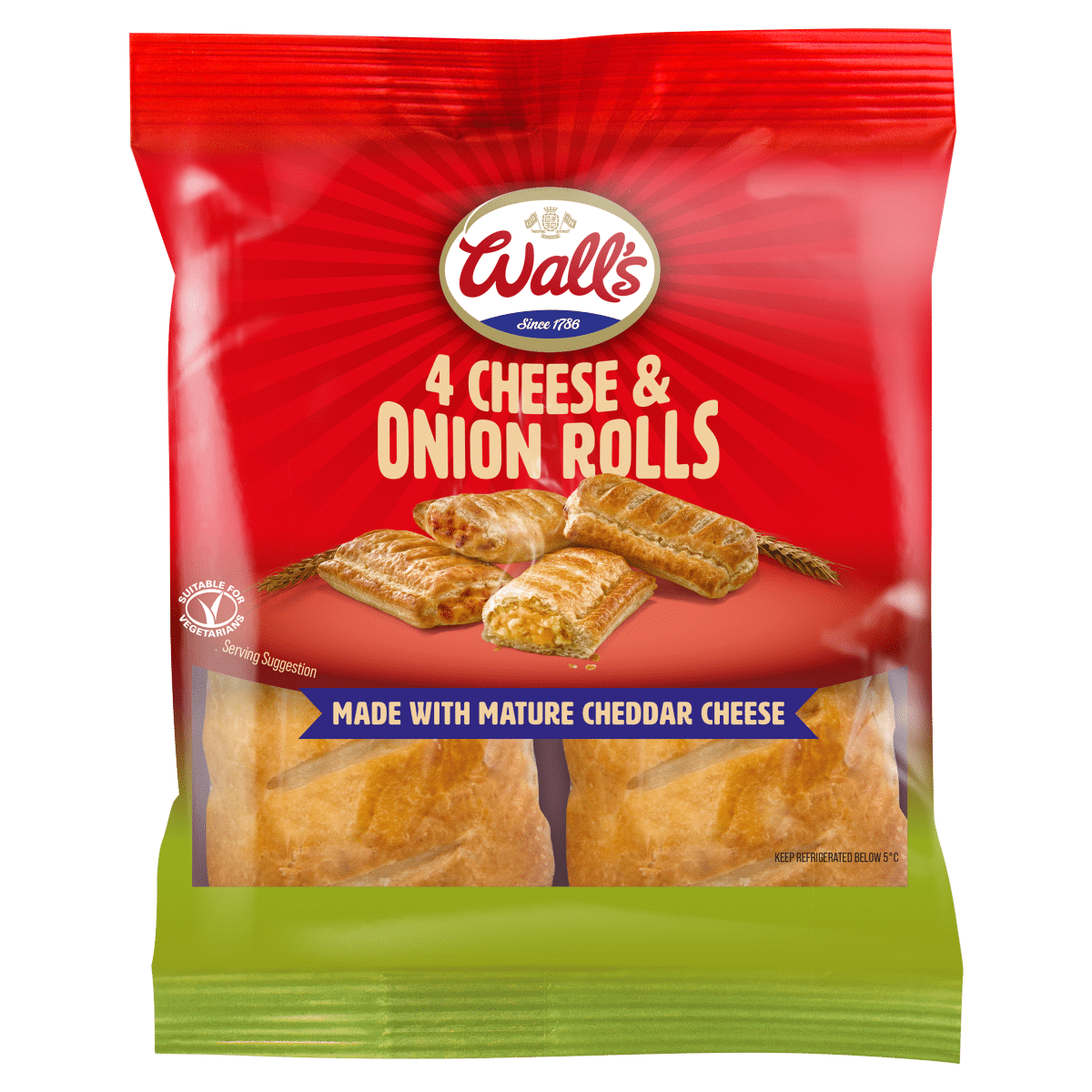 Wall’s 4 Cheese & Onion Rolls 220g