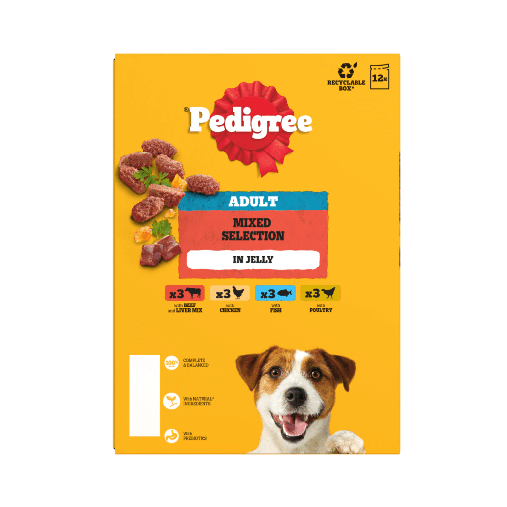 PEDIGREE® Adult Wet Dog Food Mixed Selection in Jelly 12 x 100g Pouch