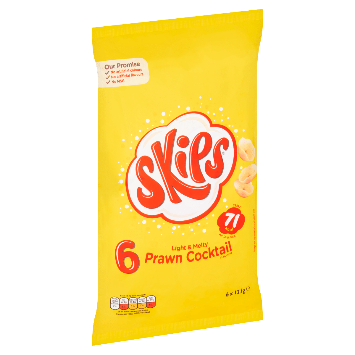 Skips Light & Melty Prawn Cocktail Flavour 6 x 13.1g
