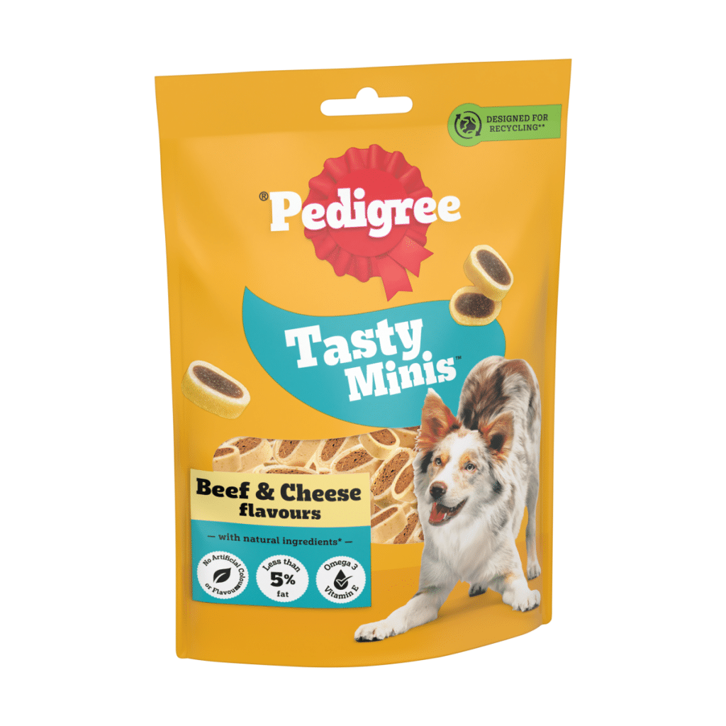 PEDIGREE® TASTY MINIS Adult Dog Treats Cheese & Beef Nibbles 140g