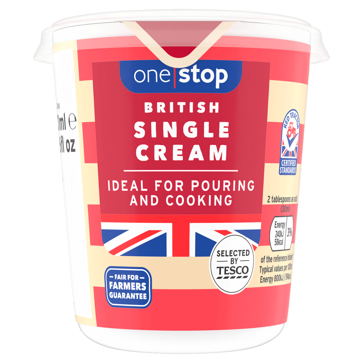 One Stop British Single Cream 300ml