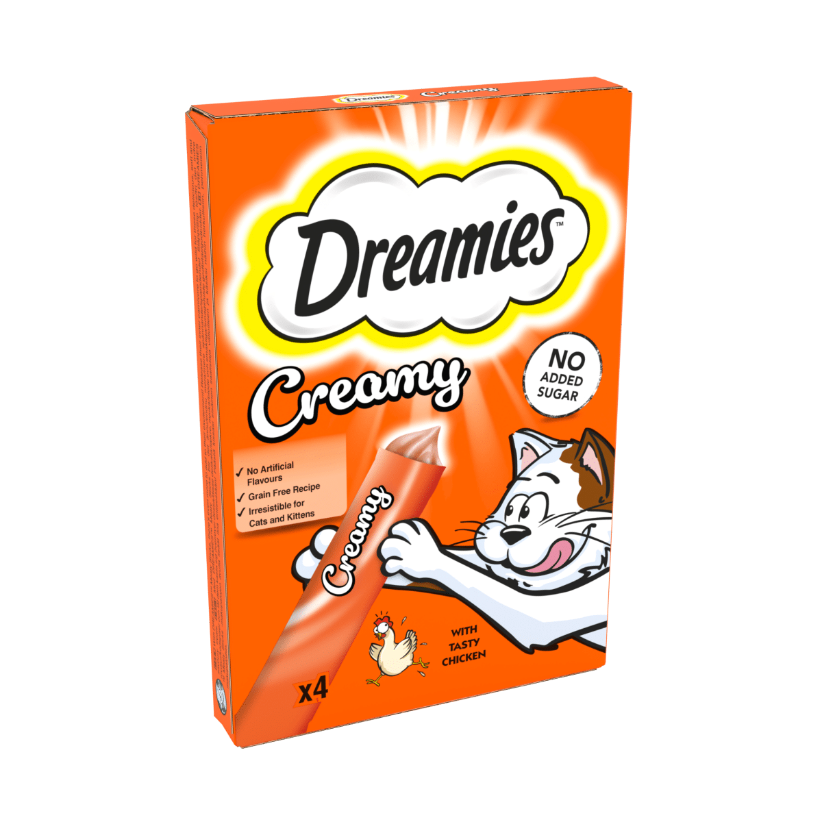 Dreamies Creamy Snack Cat & Kitten Treat with Chicken 4 x 10g