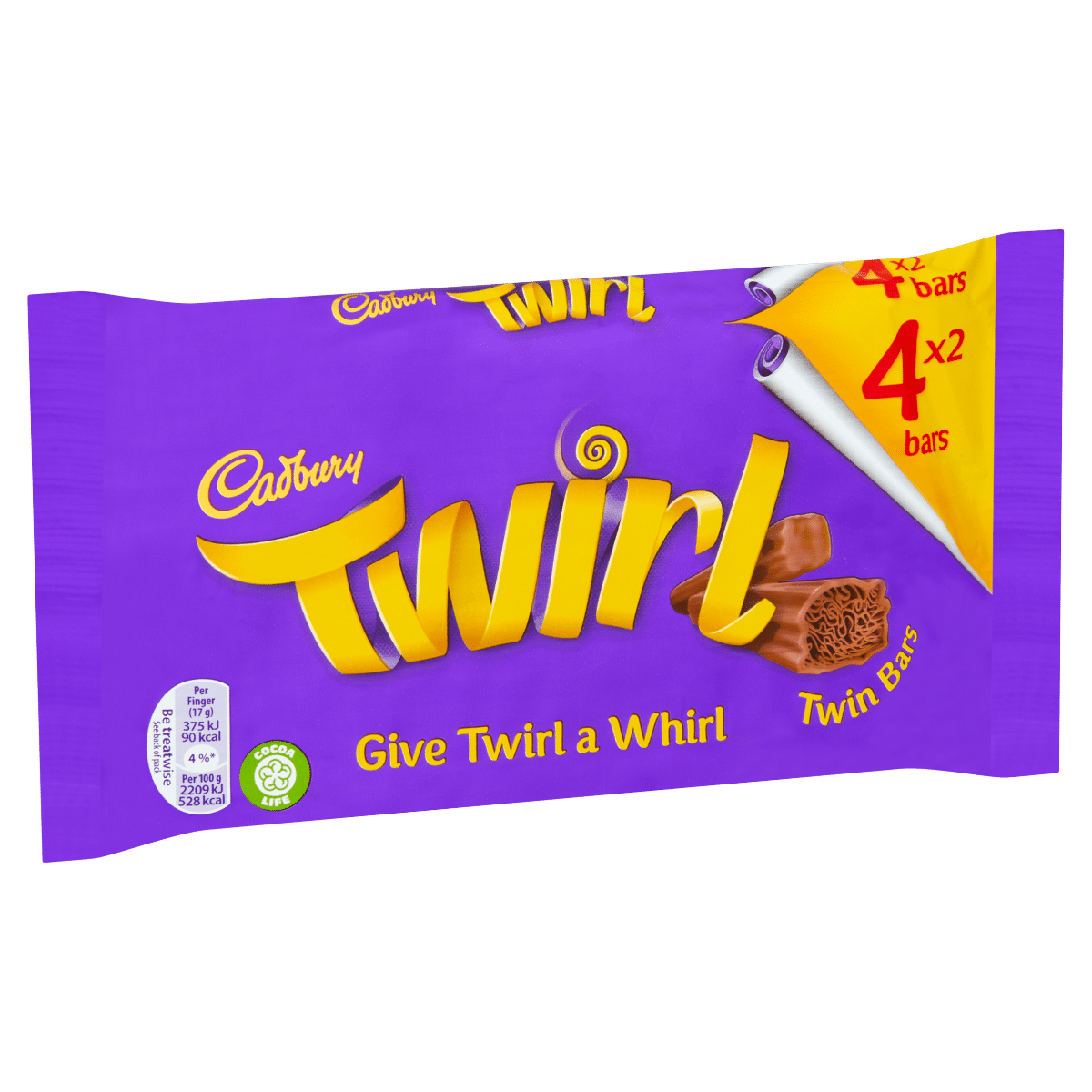 Cadbury Twirl Chocolate Bar 4 Pack 136g