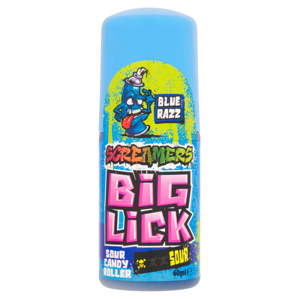 Zed Candy Screamers Blue Razz Big Lick Sour Candy Roller 60ml