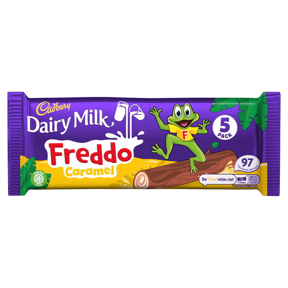 Cadbury Dairy Milk Freddo Caramel Chocolate Bar 5 Pack 97.5g