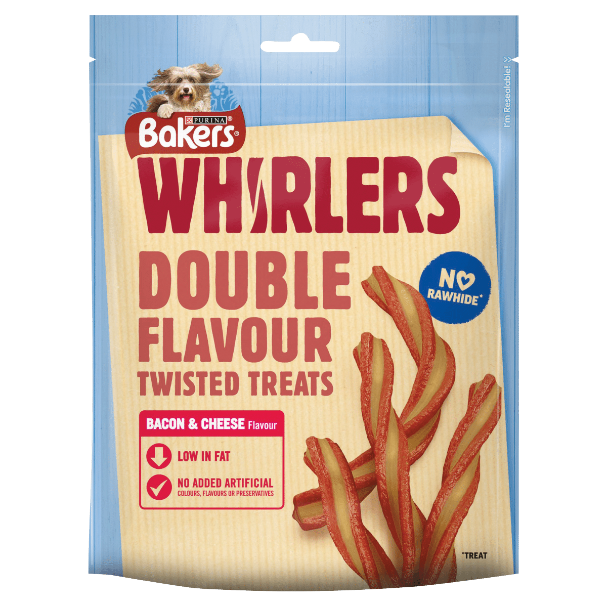 BAKERS Dog Treat Bacon and Cheese Whirlers 130g