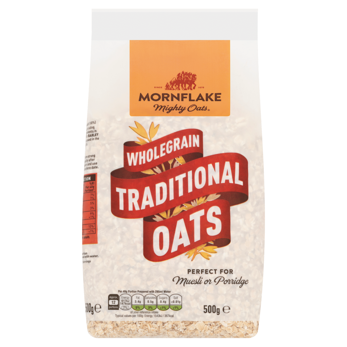 Mornflake Mighty Oats Wholegrain Traditional Oats 500g