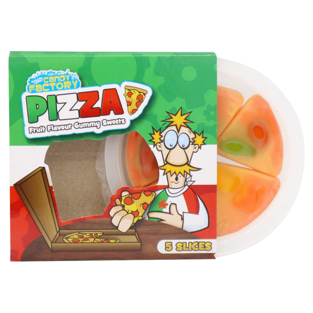 Crazy Candy Factory Pizza Fruit Flavour Gummy Sweets 5 Slices 21g