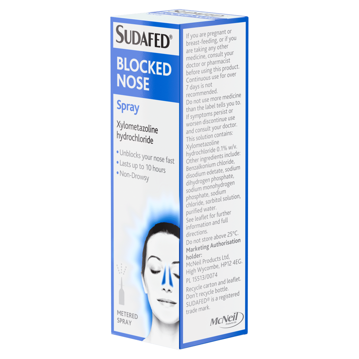 Sudafed Blocked Nose Spray Congestion Relief Lasts Up to 10 Hours 15ml