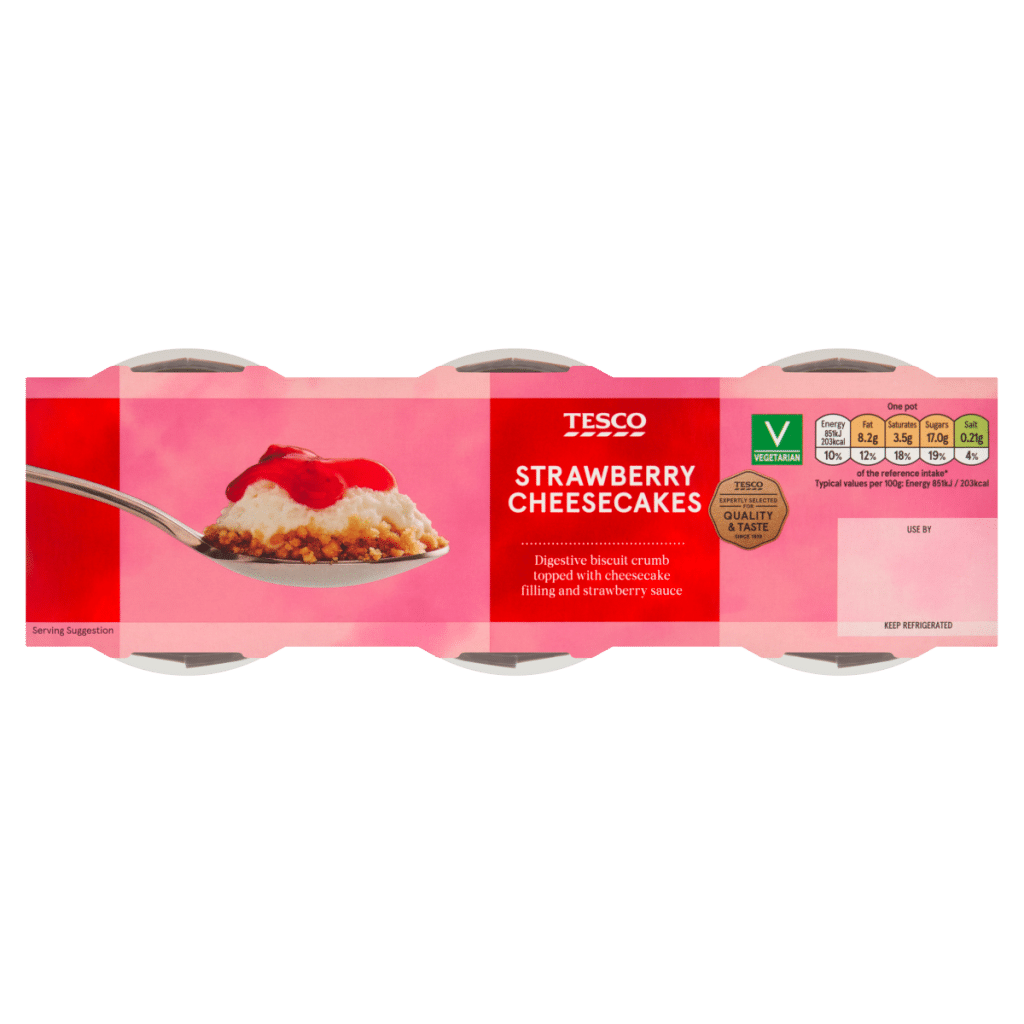 Tesco Strawberry Cheesecakes 3 x 100g (300g)