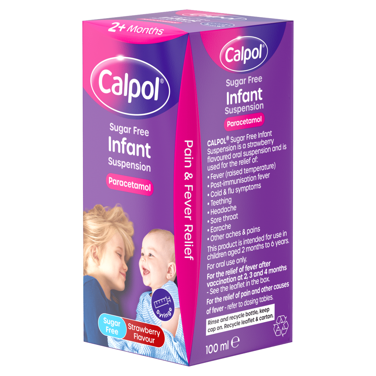 Calpol Infant Sugar-Free Oral Suspension Paracetamol 2+ Months 100ml