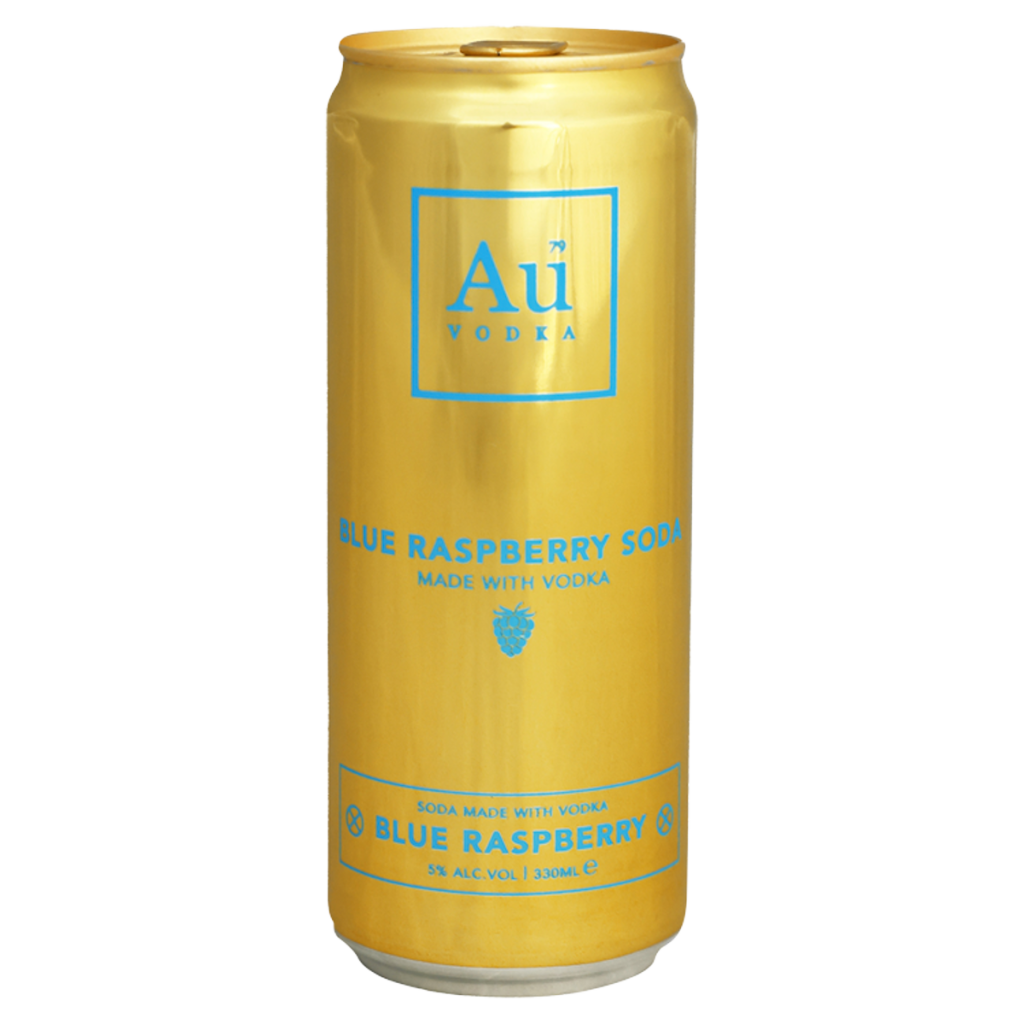 Au Vodka Blue Raspberry Soda Made with Vodka 330ml