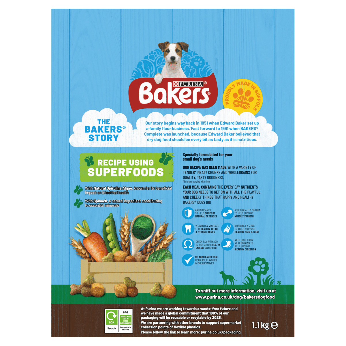 Bakers Small Dog with Tasty Beef & Country Vegetables 1.1kg