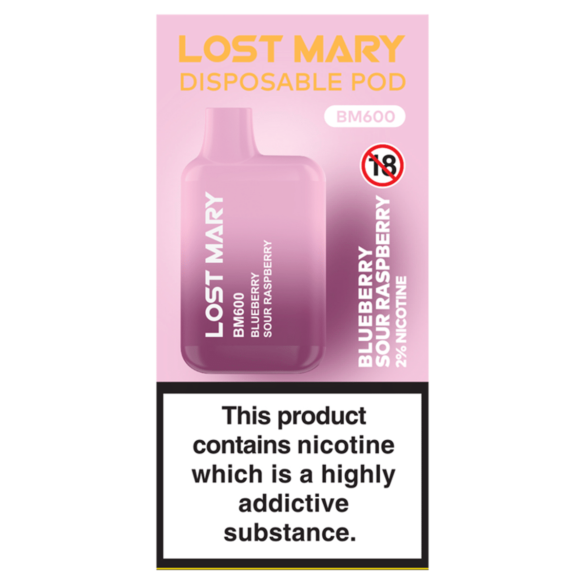 Lost Mary Disposable Pod BM600 Blueberry Sour Raspberry