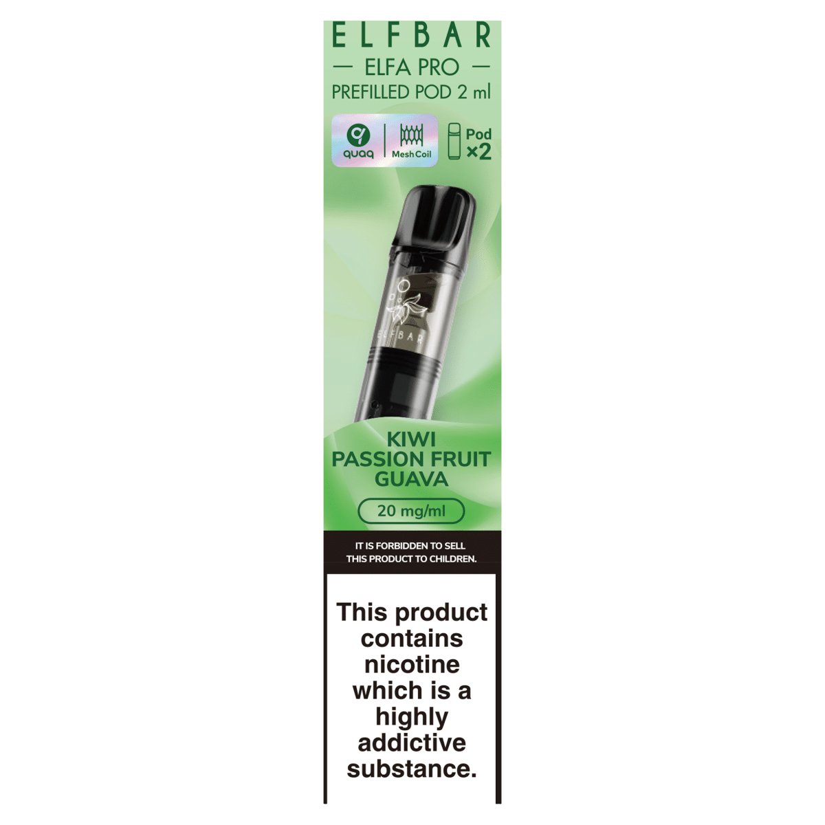Elfbar 2 Elfa Pro Prefilled Pod Kiwi Passion Fruit Guava 2ml