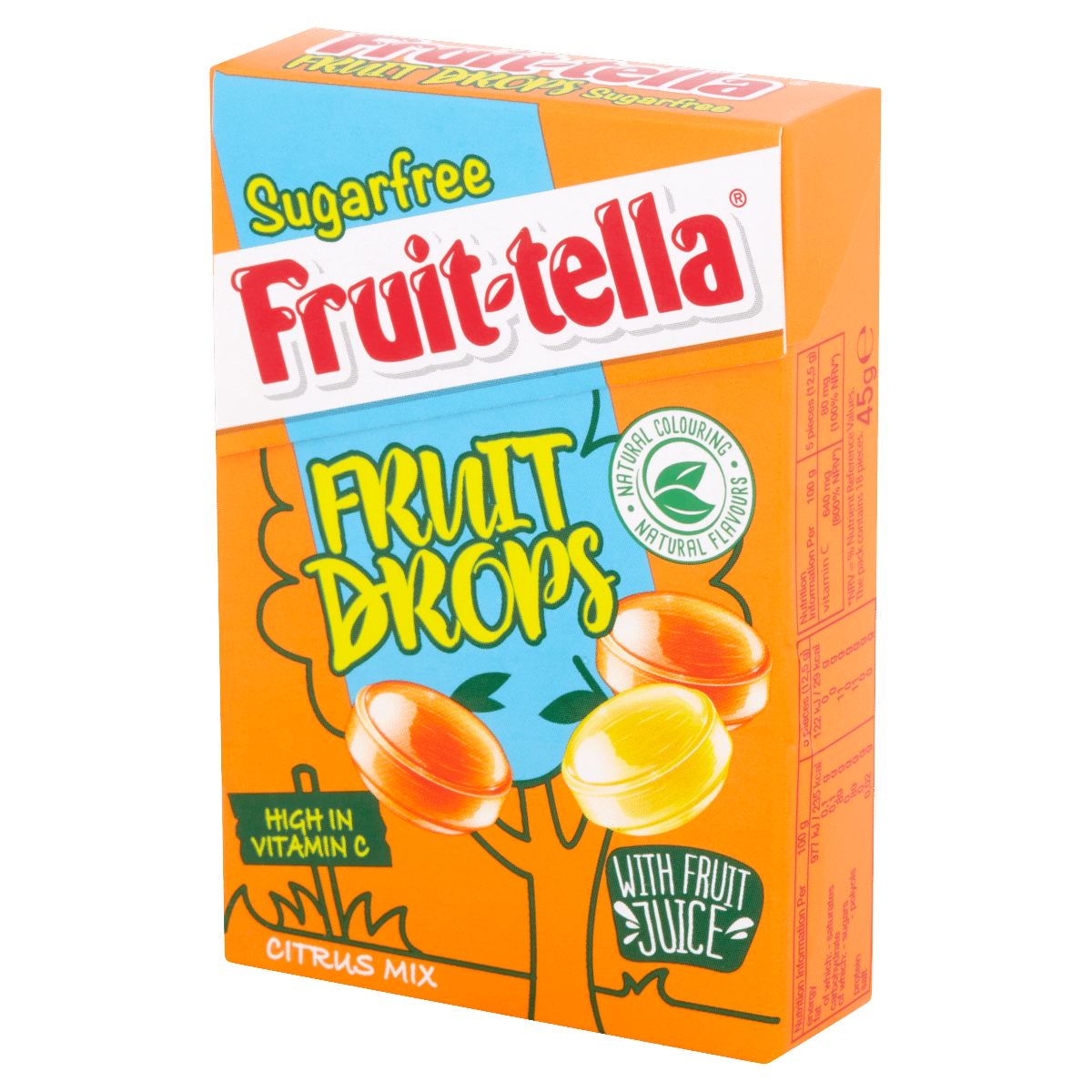 Fruittella Sugarfree Citrus Mix Fruit Drops 45g