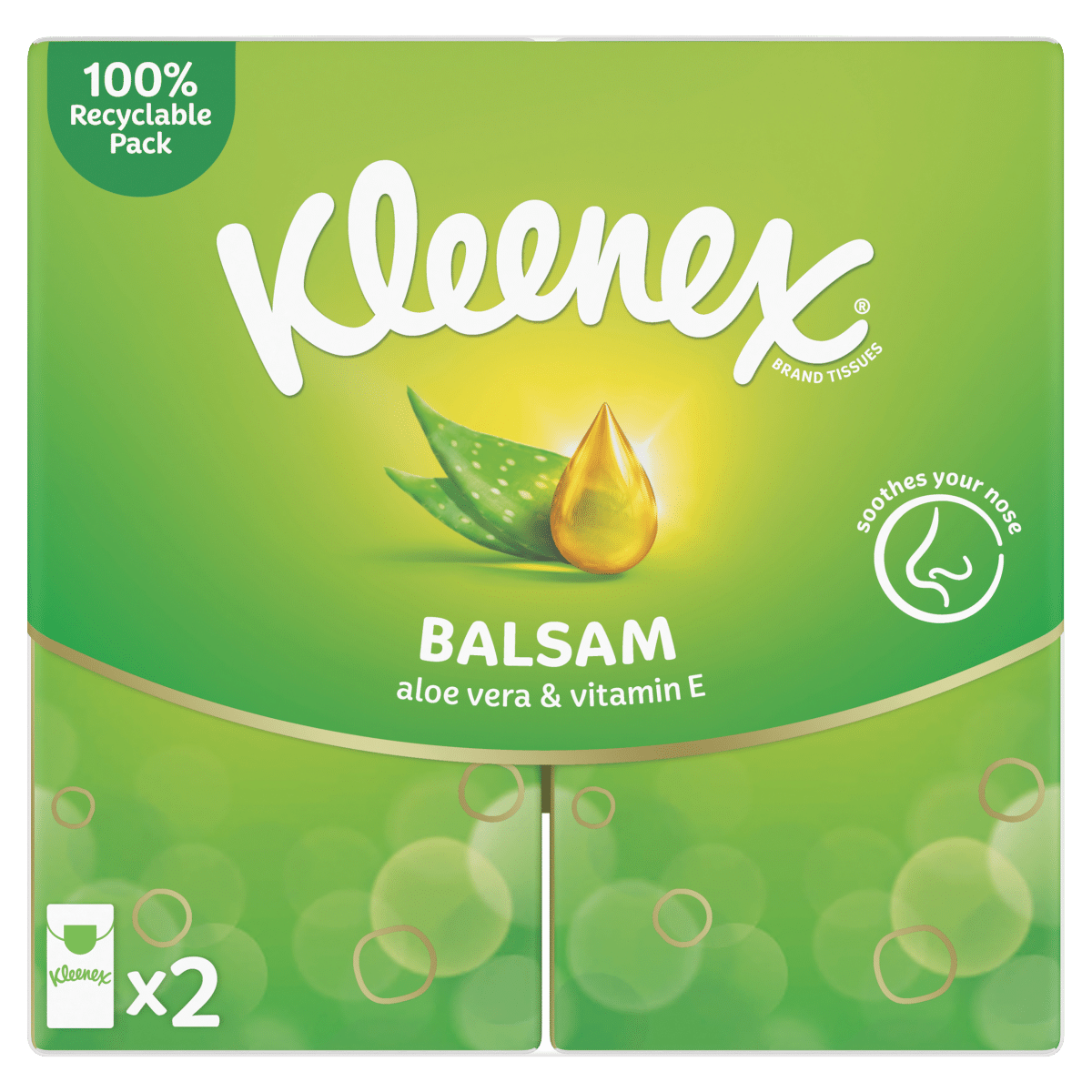Kleenex Balsam Tissues – 2 Pack – 12 x Clipstrip