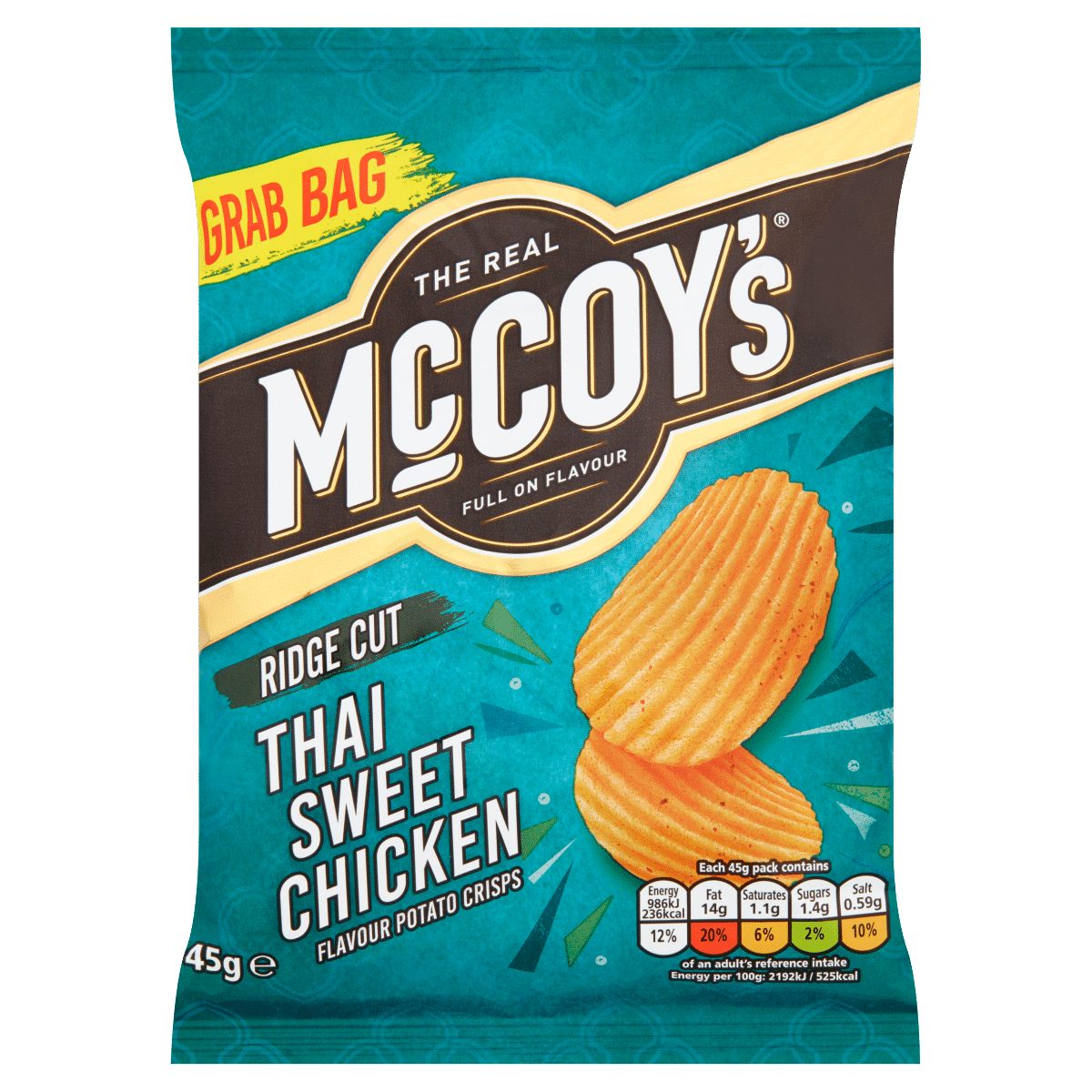 McCoy’s Ridge Cut Thai Sweet Chicken Flavour Potato Crisps 45g