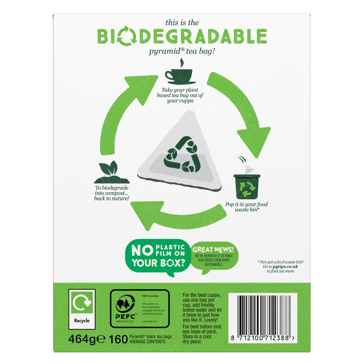 PG tips Original Biodegradable Tea Bags 160