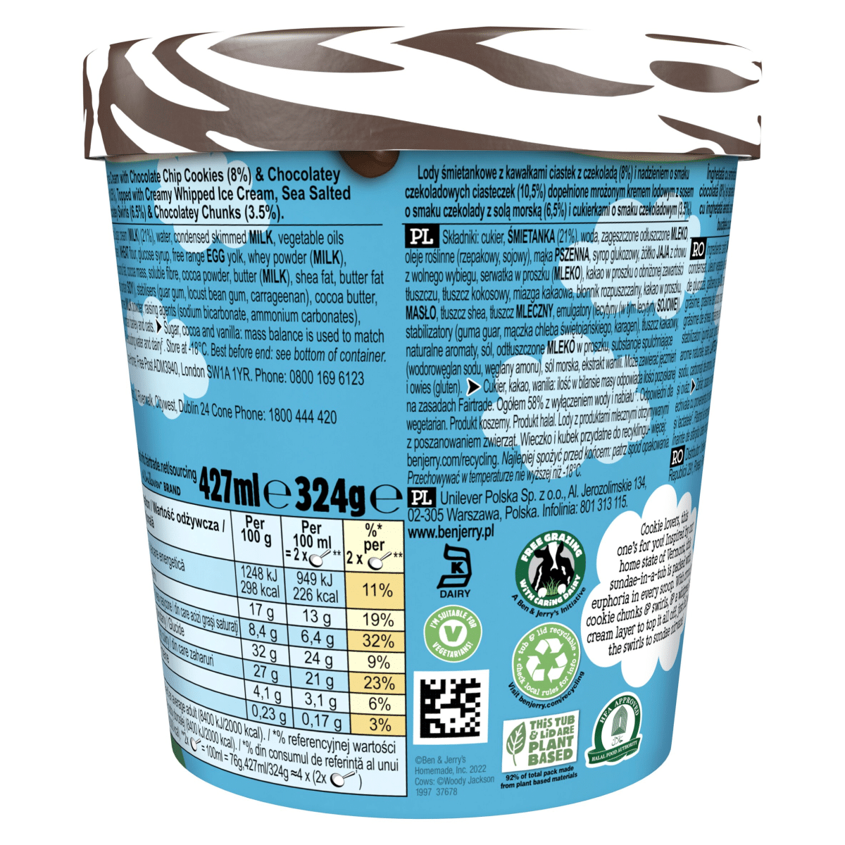 Ben & Jerry’s Ice Cream Cookie Vermont-ster Sundae 427 ML