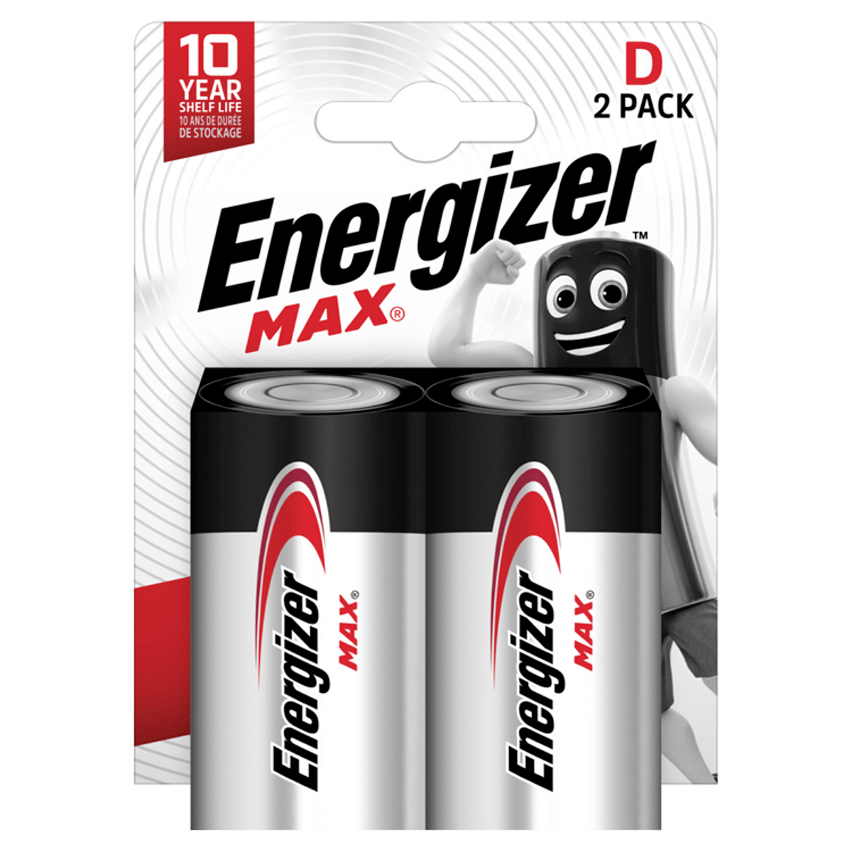 Energizer Max D Batteries Alkaline 2 Pack