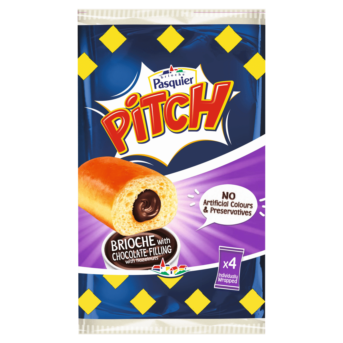 Brioche Pasquier Pitch Chocolate Flavour Filled Brioche 4 x 38.75g (155g)