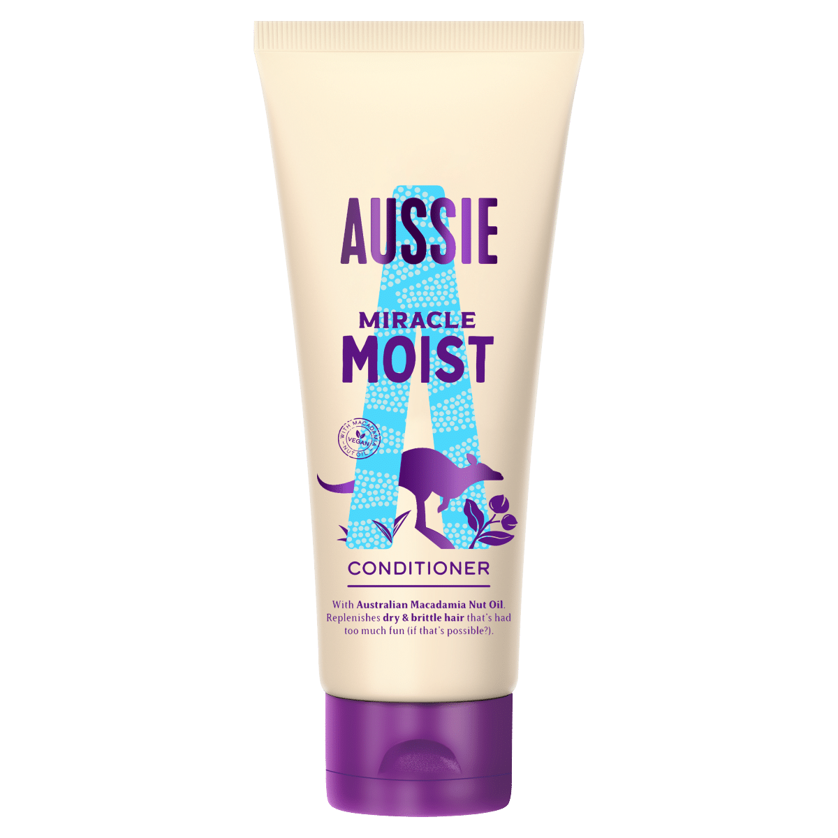 Aussie Miracle Moist Conditioner – Moisture-Quenching, Replenishes Dry, Damaged, Brittle Hair, 200ml